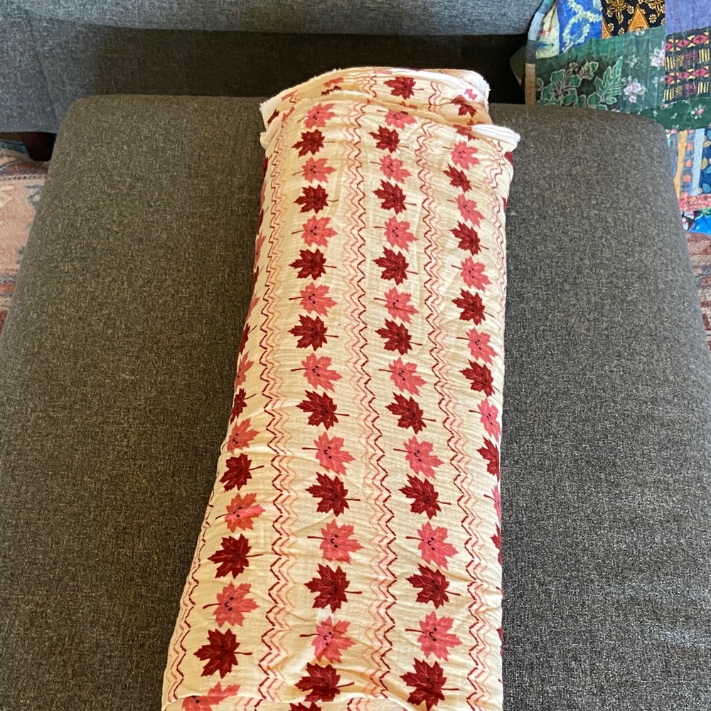 Cotton bubble gauze Fall Print fabric approximately 14 yards based on